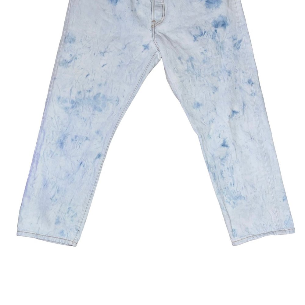 Levis 501 Button Fly Straight Leg Jeans Mens 32 25 Bleached Stonewash Pockets - Picture 4 of 8